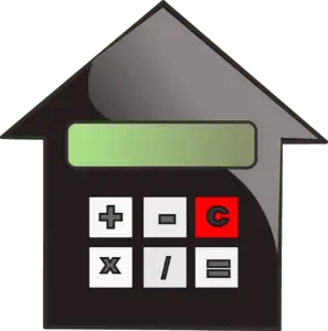 calculator signs on a House icon