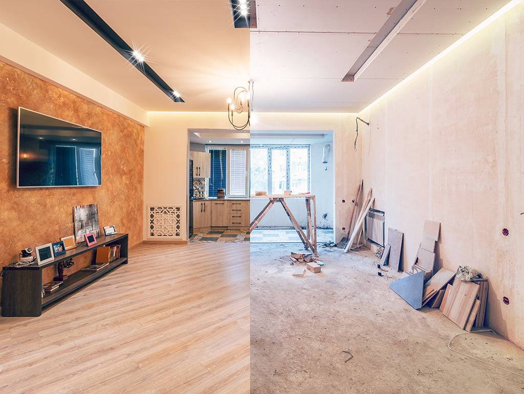 before and after of renovation made using fix and flip loan