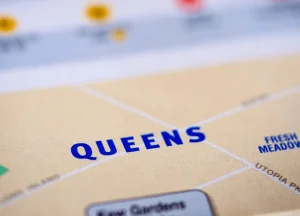 Map of Queens, NYC highlighting real estate investment opportunities