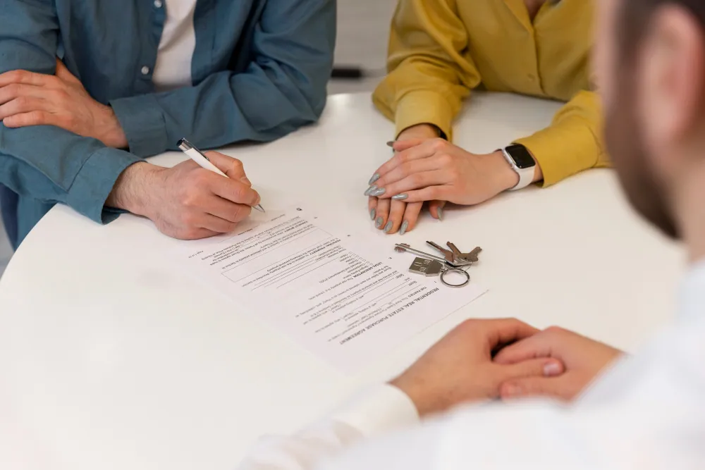 Modern real estate contract and house keys representing the fast closing process of hard money lenders