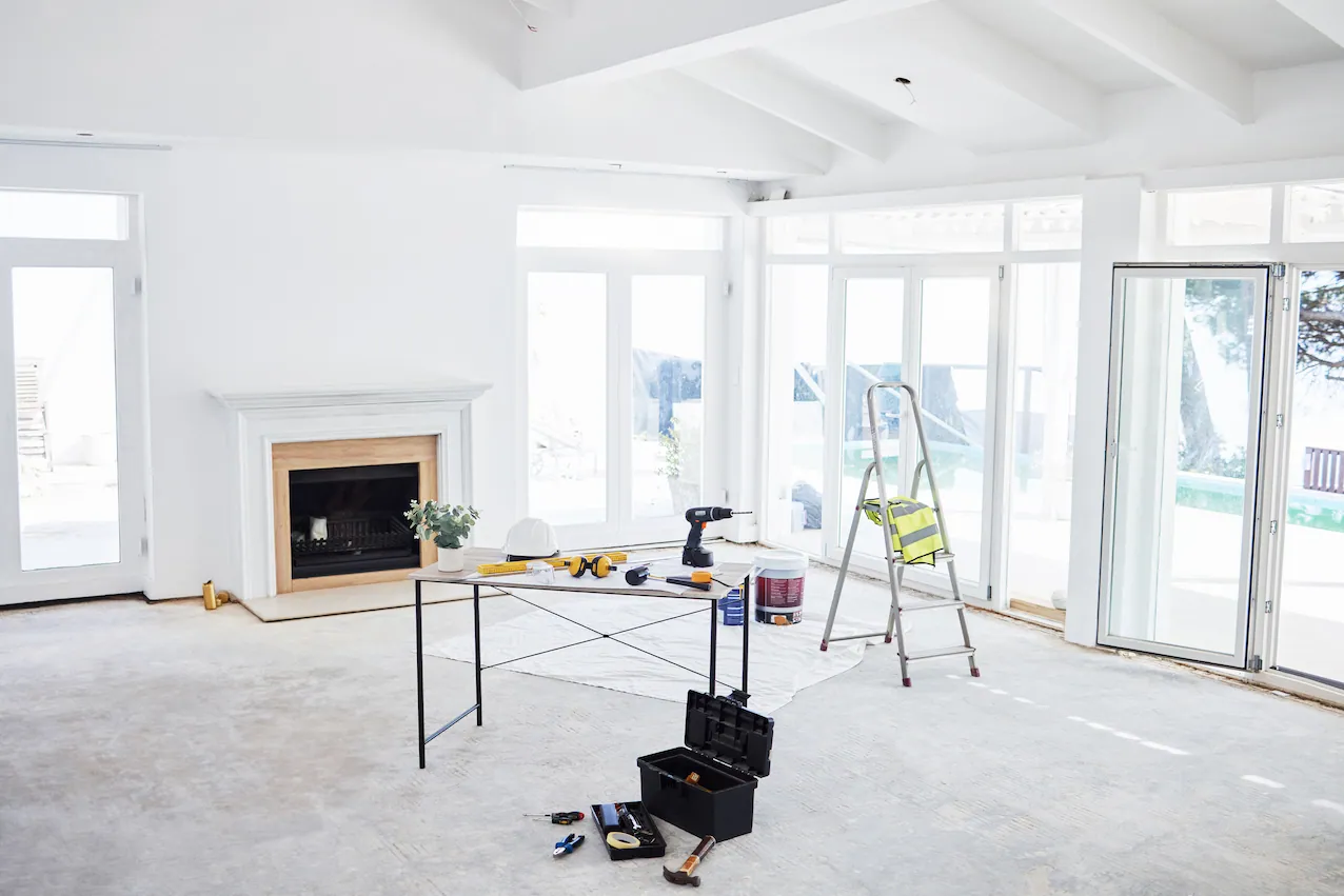 Luxury residential real estate property undergoing professional renovation with high-end value-add finishes